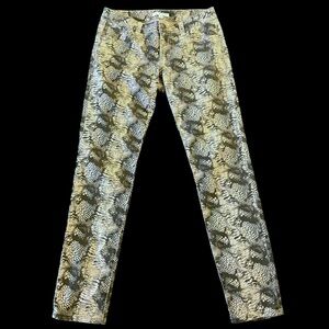 snake print skinny jeans cabi sz small